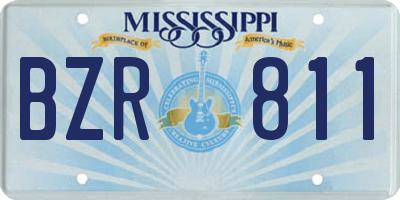 MS license plate BZR811