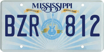 MS license plate BZR812