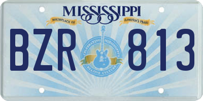 MS license plate BZR813
