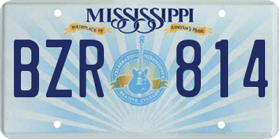 MS license plate BZR814