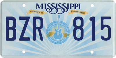 MS license plate BZR815