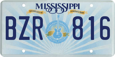 MS license plate BZR816