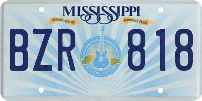 MS license plate BZR818