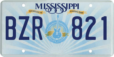 MS license plate BZR821