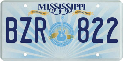 MS license plate BZR822