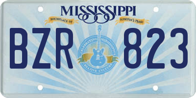 MS license plate BZR823