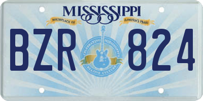 MS license plate BZR824