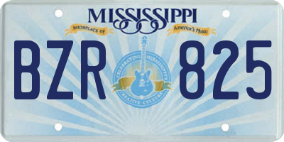 MS license plate BZR825