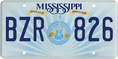 MS license plate BZR826