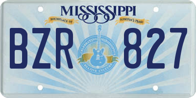 MS license plate BZR827
