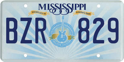 MS license plate BZR829