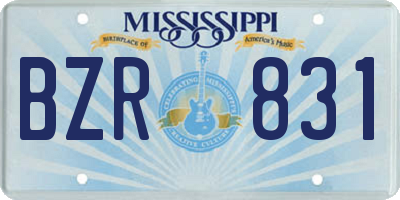 MS license plate BZR831
