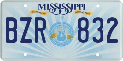 MS license plate BZR832