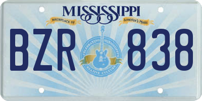 MS license plate BZR838