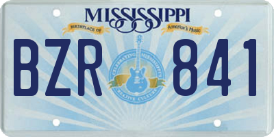 MS license plate BZR841