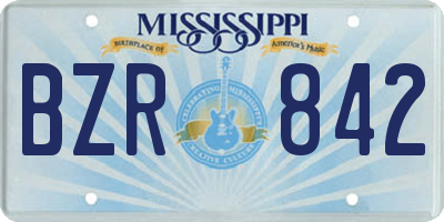 MS license plate BZR842