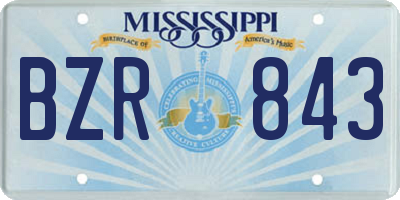 MS license plate BZR843
