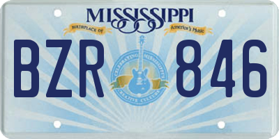 MS license plate BZR846