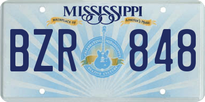 MS license plate BZR848