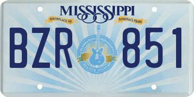 MS license plate BZR851