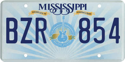 MS license plate BZR854