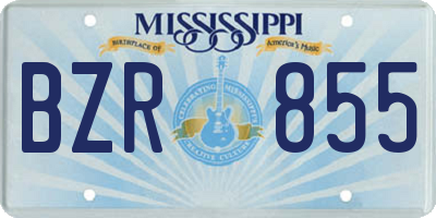 MS license plate BZR855