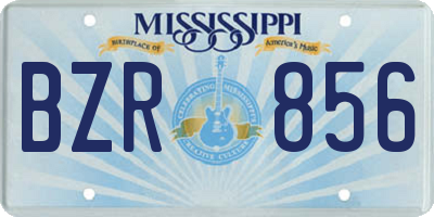 MS license plate BZR856