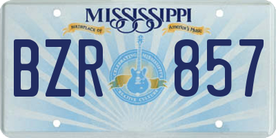 MS license plate BZR857