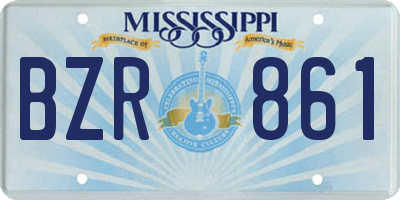 MS license plate BZR861
