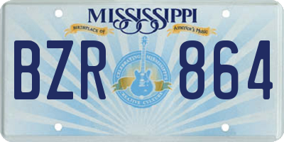 MS license plate BZR864