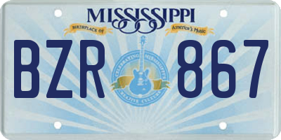 MS license plate BZR867