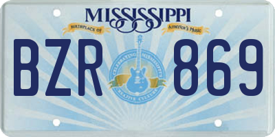 MS license plate BZR869