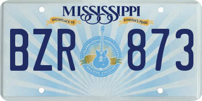 MS license plate BZR873