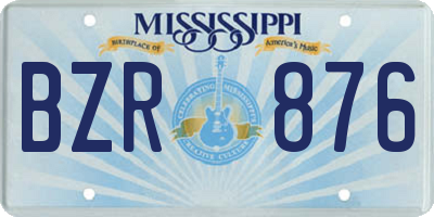 MS license plate BZR876