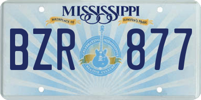 MS license plate BZR877