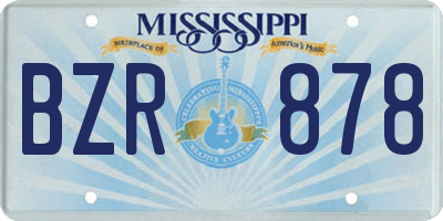 MS license plate BZR878