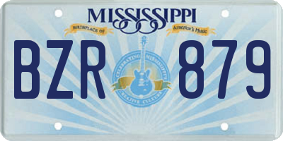 MS license plate BZR879