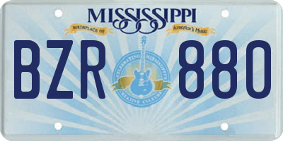 MS license plate BZR880
