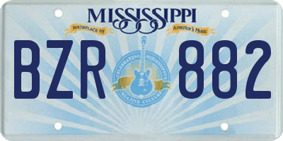 MS license plate BZR882