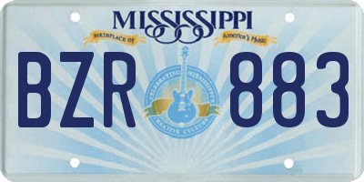 MS license plate BZR883