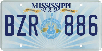 MS license plate BZR886