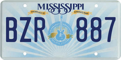 MS license plate BZR887