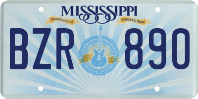 MS license plate BZR890