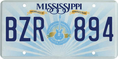 MS license plate BZR894