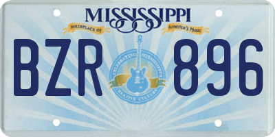 MS license plate BZR896