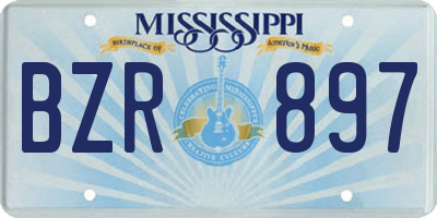 MS license plate BZR897