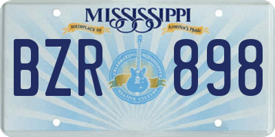 MS license plate BZR898