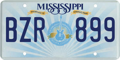 MS license plate BZR899