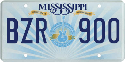 MS license plate BZR900