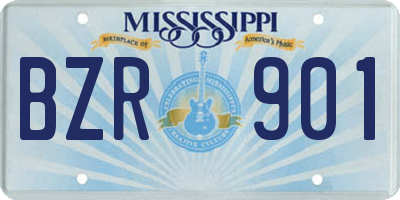 MS license plate BZR901